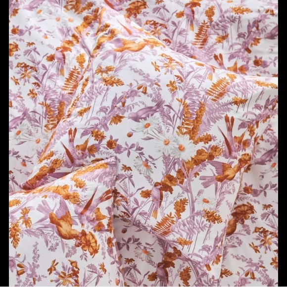 NWT Anthropologie Nina Pillow Cover Euro Sham 26x26 organic Cotton sateen lilac - Picture 1 of 9